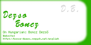 dezso boncz business card